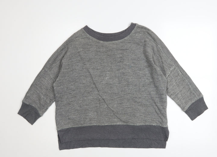 Zara Trafaluc Women Grey Cotton Blend Pullover Sweatshirt Size M