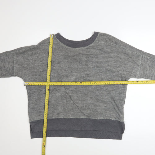 Zara Trafaluc Women Grey Cotton Blend Pullover Sweatshirt Size M