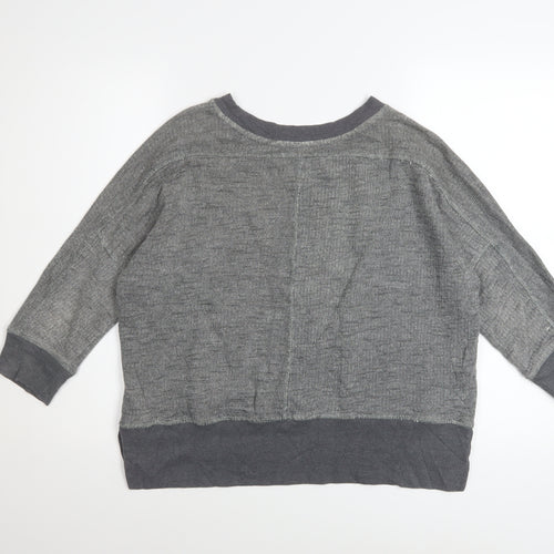 Zara Trafaluc Women Grey Cotton Blend Pullover Sweatshirt Size M