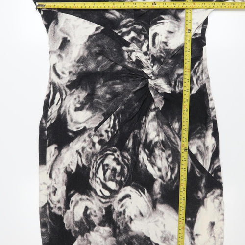Damsel in a Dress Women's Black Floral Twist Bodycon Size 14