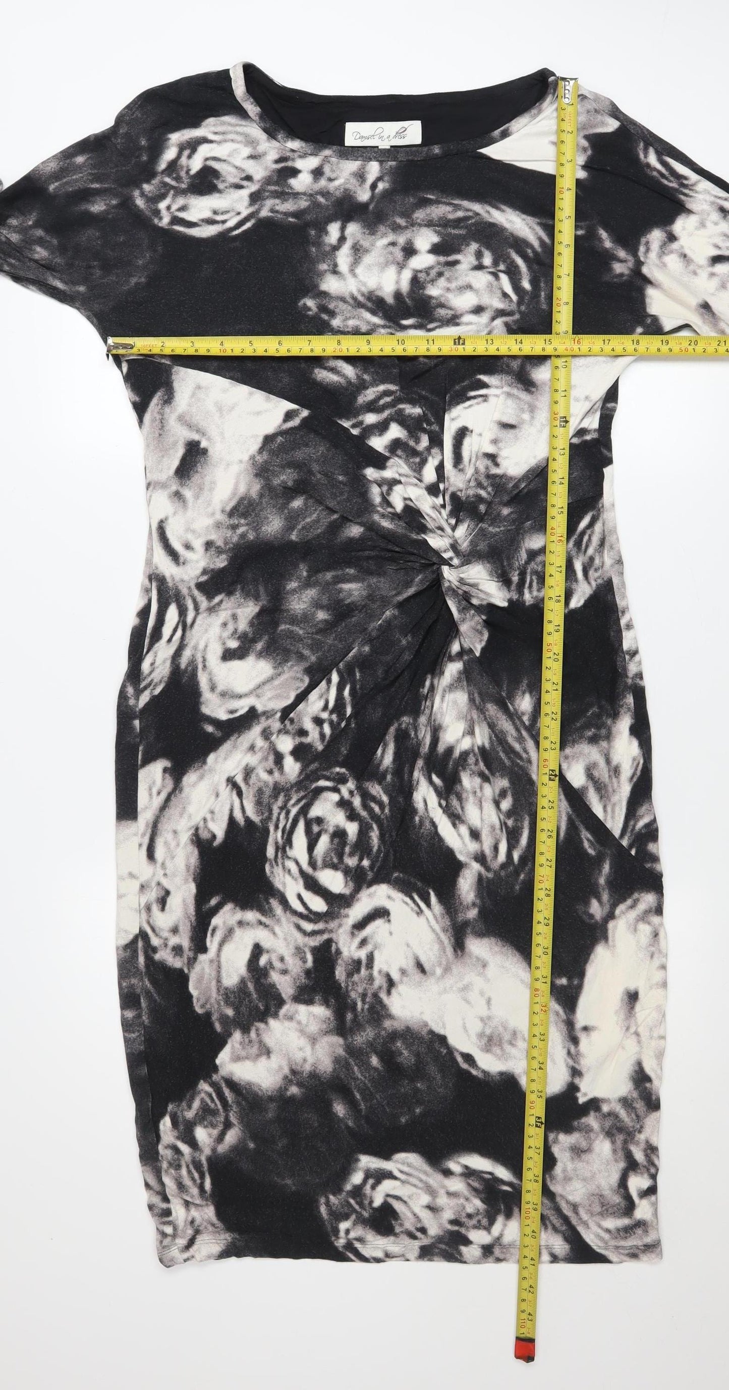 Damsel in a Dress Women's Black Floral Twist Bodycon Size 14