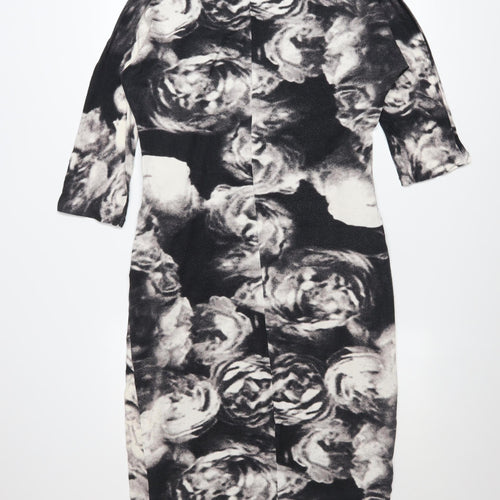 Damsel in a Dress Women's Black Floral Twist Bodycon Size 14