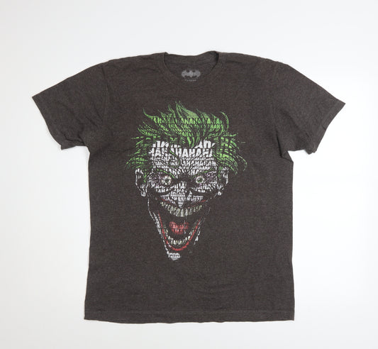 Batman Men's Grey Joker Graphic T-Shirt Size M