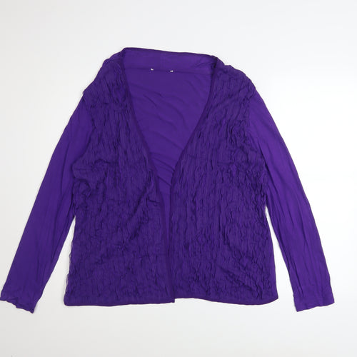 Marks and Spencer Per Una Women's Purple Viscose Open Cardigan Size 18