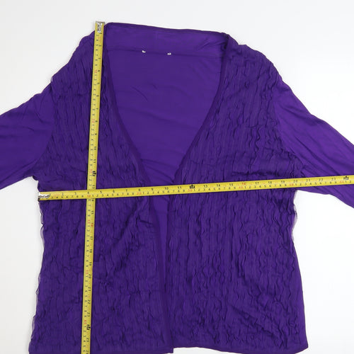 Marks and Spencer Per Una Women's Purple Viscose Open Cardigan Size 18