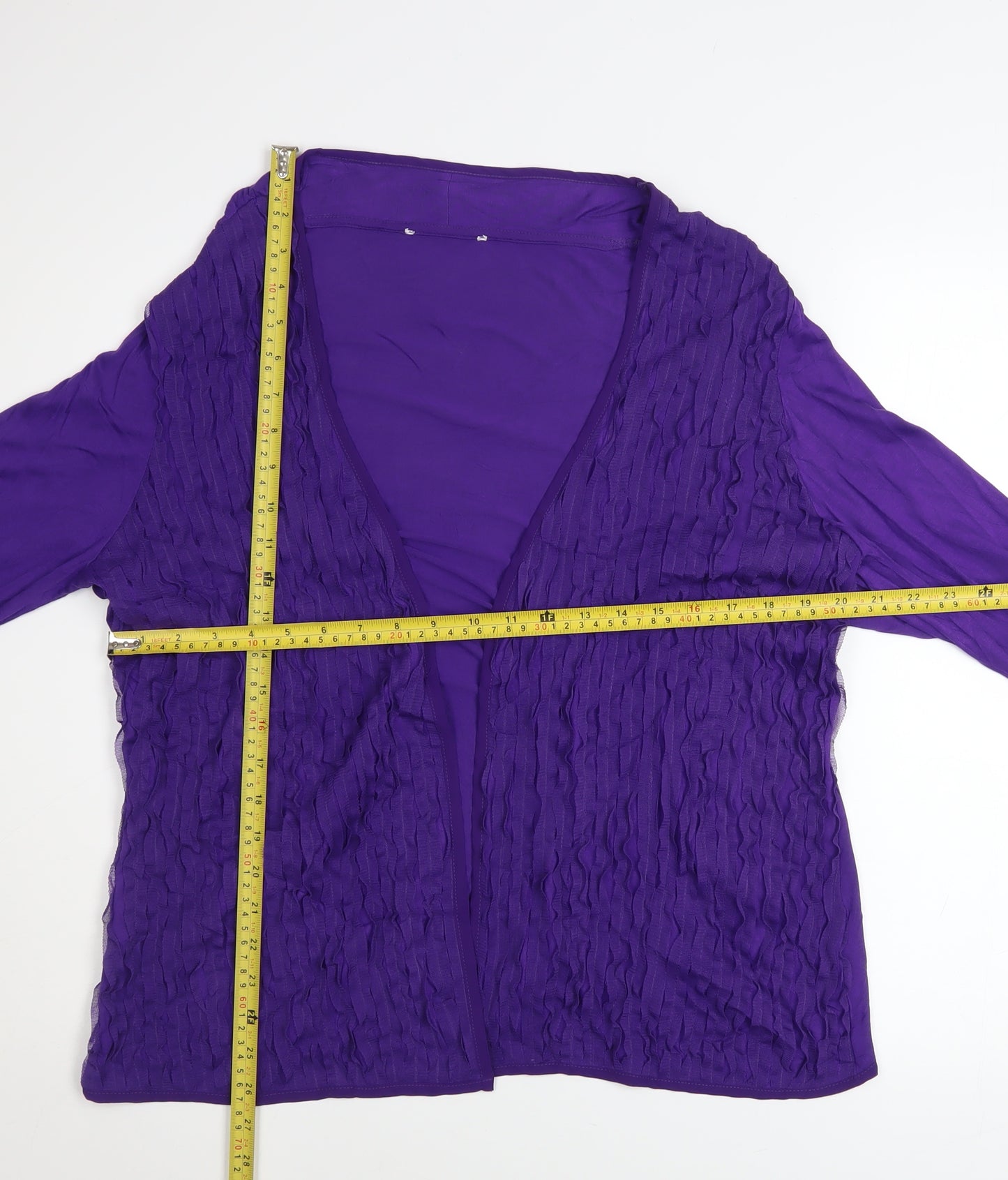 Marks and Spencer Per Una Women's Purple Viscose Open Cardigan Size 18
