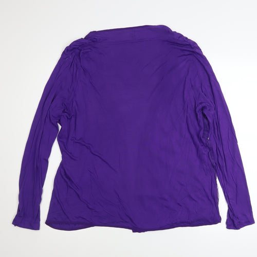 Marks and Spencer Per Una Women's Purple Viscose Open Cardigan Size 18