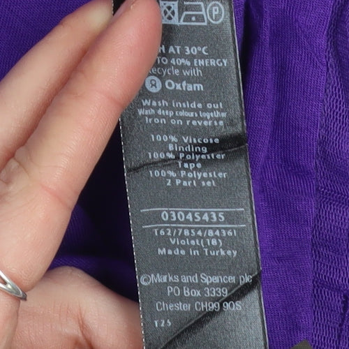Marks and Spencer Per Una Women's Purple Viscose Open Cardigan Size 18