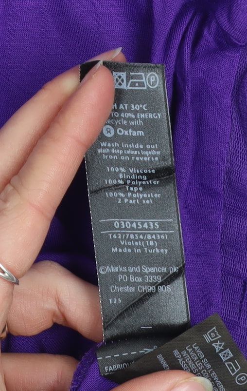 Marks and Spencer Per Una Women's Purple Viscose Open Cardigan Size 18