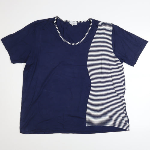 Georgina B Women’s Blue Striped Relaxed Fit Plus Size T-Shirt