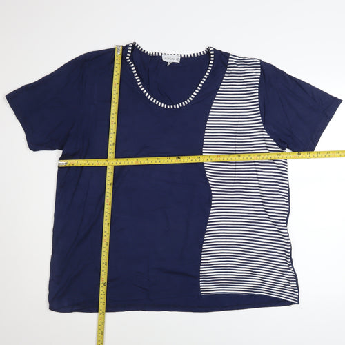 Georgina B Women’s Blue Striped Relaxed Fit Plus Size T-Shirt