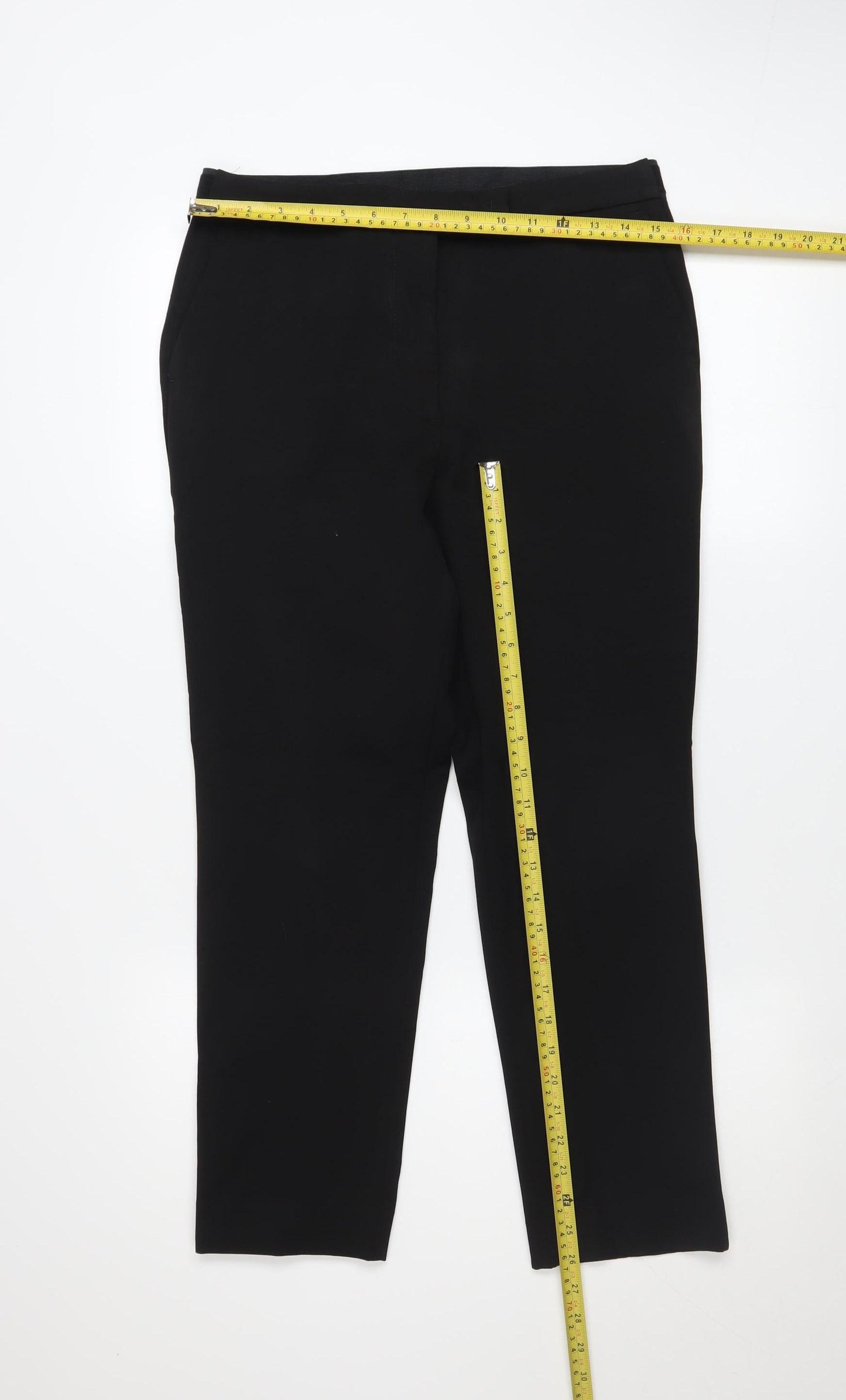 Marks and Spencer Women’s Black Size 12 Short Slim Trousers