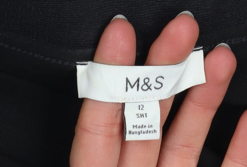 Marks and Spencer Women’s Black Size 12 Short Slim Trousers