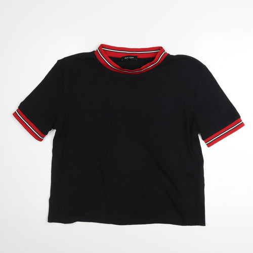 New Look Women's Black Ringer T-Shirt Size 18 Short Sleeve