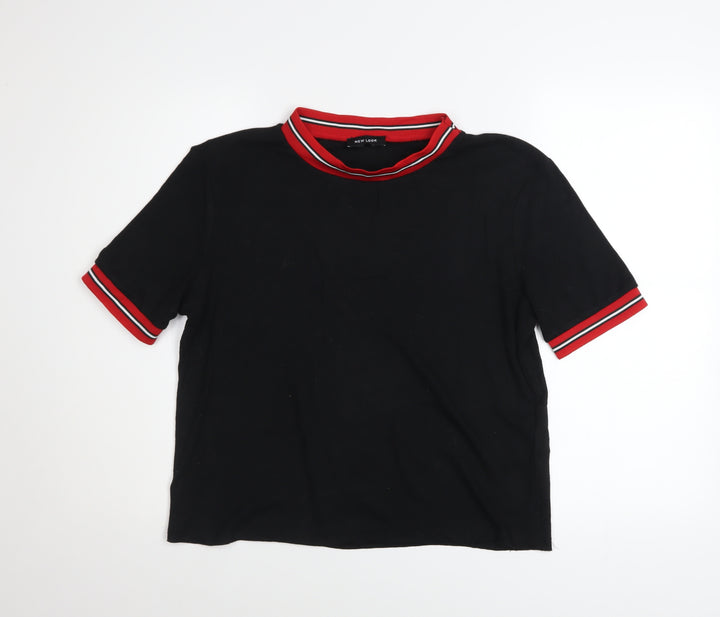 New Look Women's Black Ringer T-Shirt Size 18 Short Sleeve