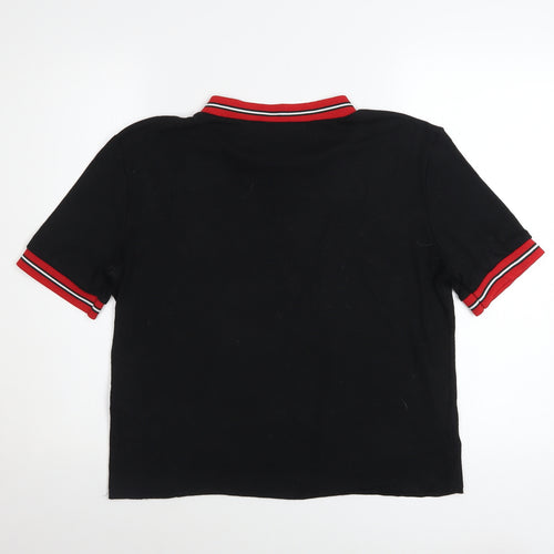 New Look Women's Black Ringer T-Shirt Size 18 Short Sleeve