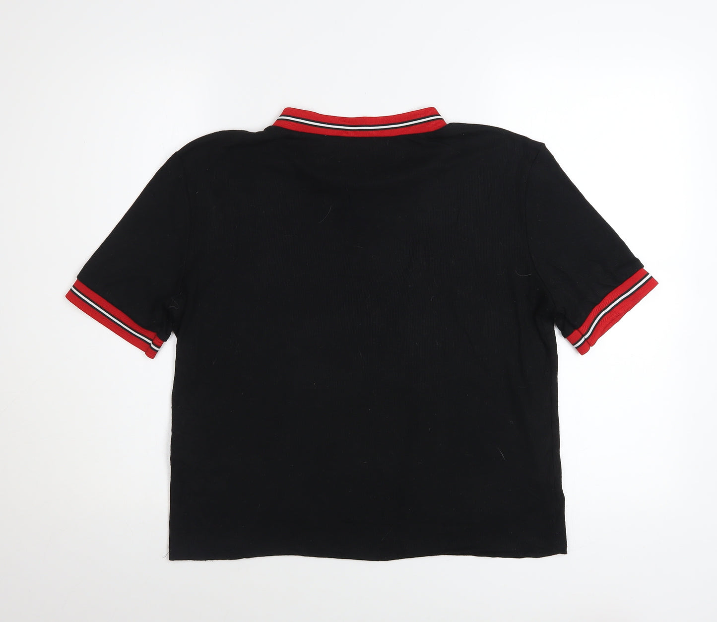 New Look Women's Black Ringer T-Shirt Size 18 Short Sleeve