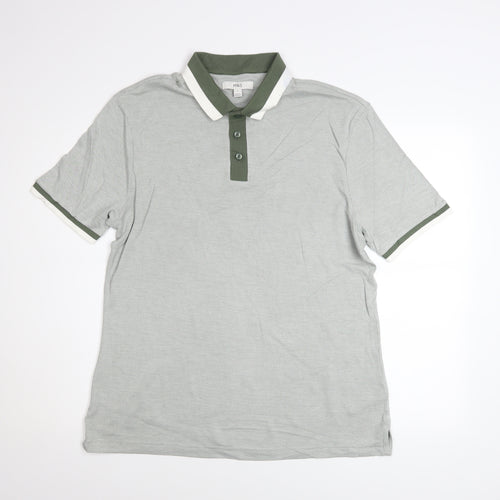 Marks and Spencer Men's Grey Regular Fit Modal Polo Shirt Size M