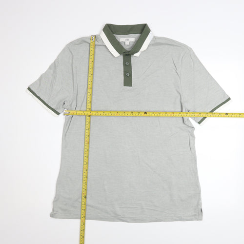 Marks and Spencer Men's Grey Regular Fit Modal Polo Shirt Size M