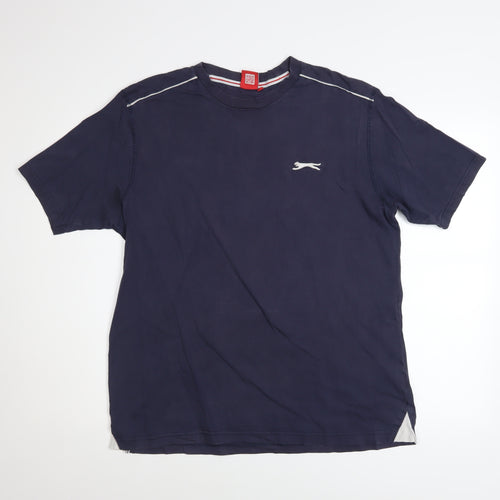 Slazenger Men's Blue Short Sleeve Crew Neck Cotton T-Shirt Size L