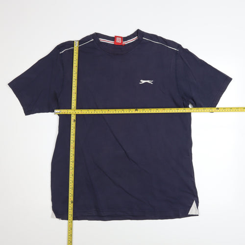 Slazenger Men's Blue Short Sleeve Crew Neck Cotton T-Shirt Size L