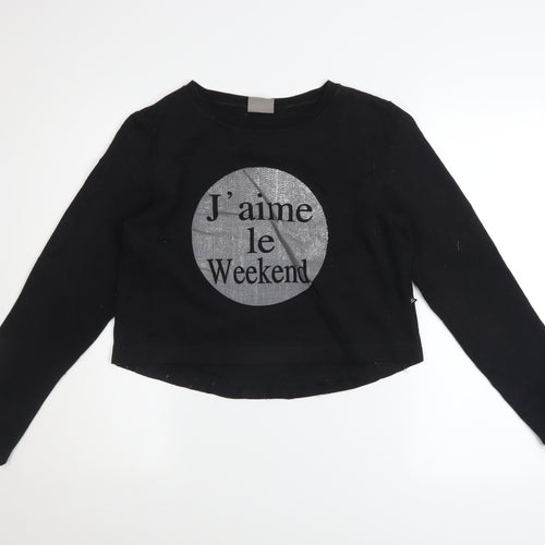 Vero Moda Women Black S Graphic Print Pullover Sweatshirt