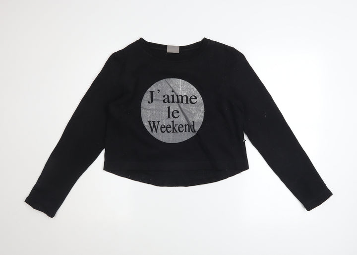 Vero Moda Women Black S Graphic Print Pullover Sweatshirt