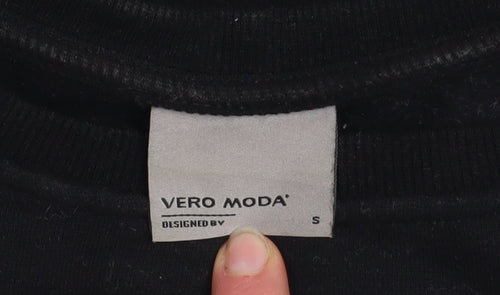 Vero Moda Women Black S Graphic Print Pullover Sweatshirt
