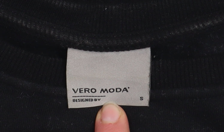 Vero Moda Women Black S Graphic Print Pullover Sweatshirt