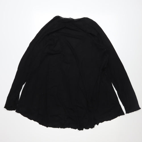ZARA Women Black Long Sleeve Tunic Blouse Size S Viscose