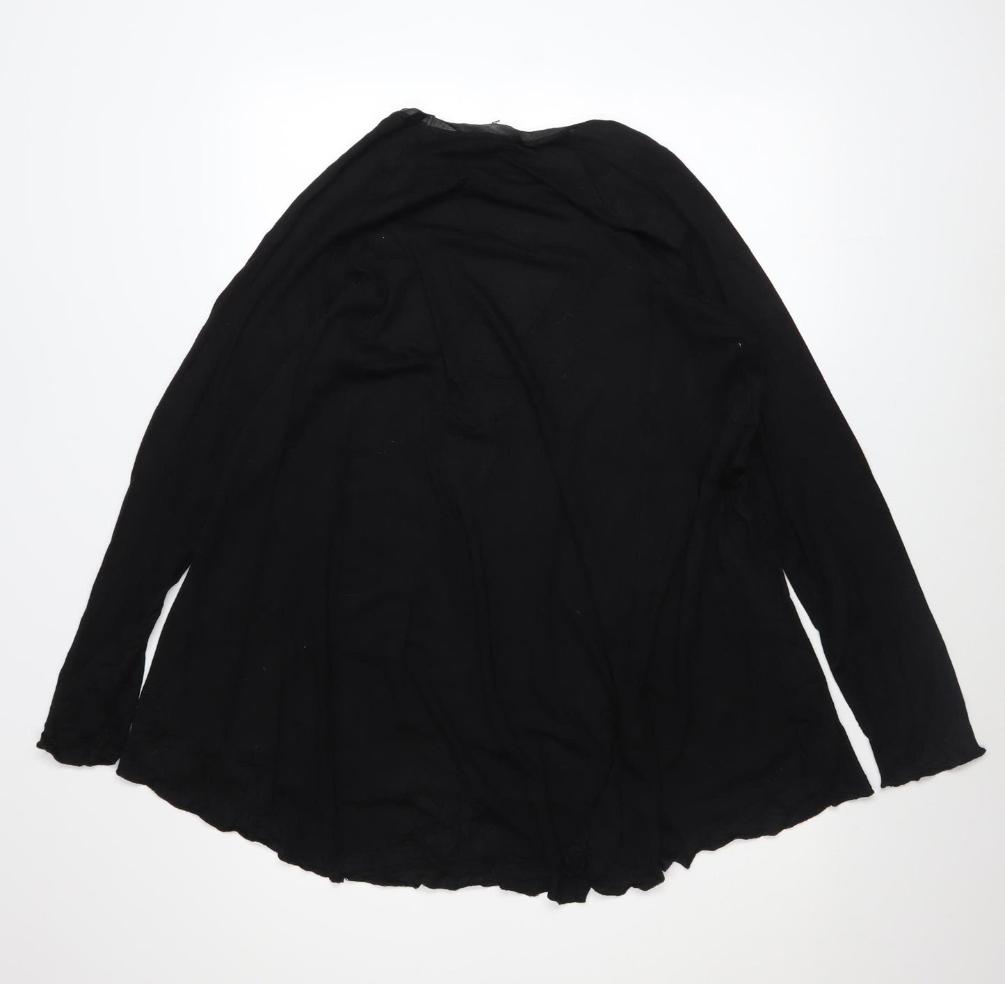 ZARA Women Black Long Sleeve Tunic Blouse Size S Viscose