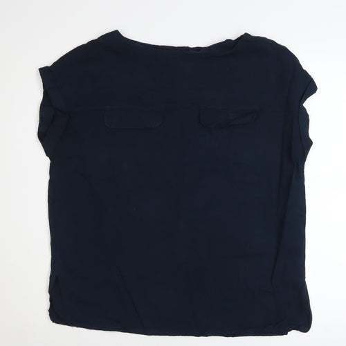 Next Women's Blue Short Sleeve Viscose Blouse Size 14