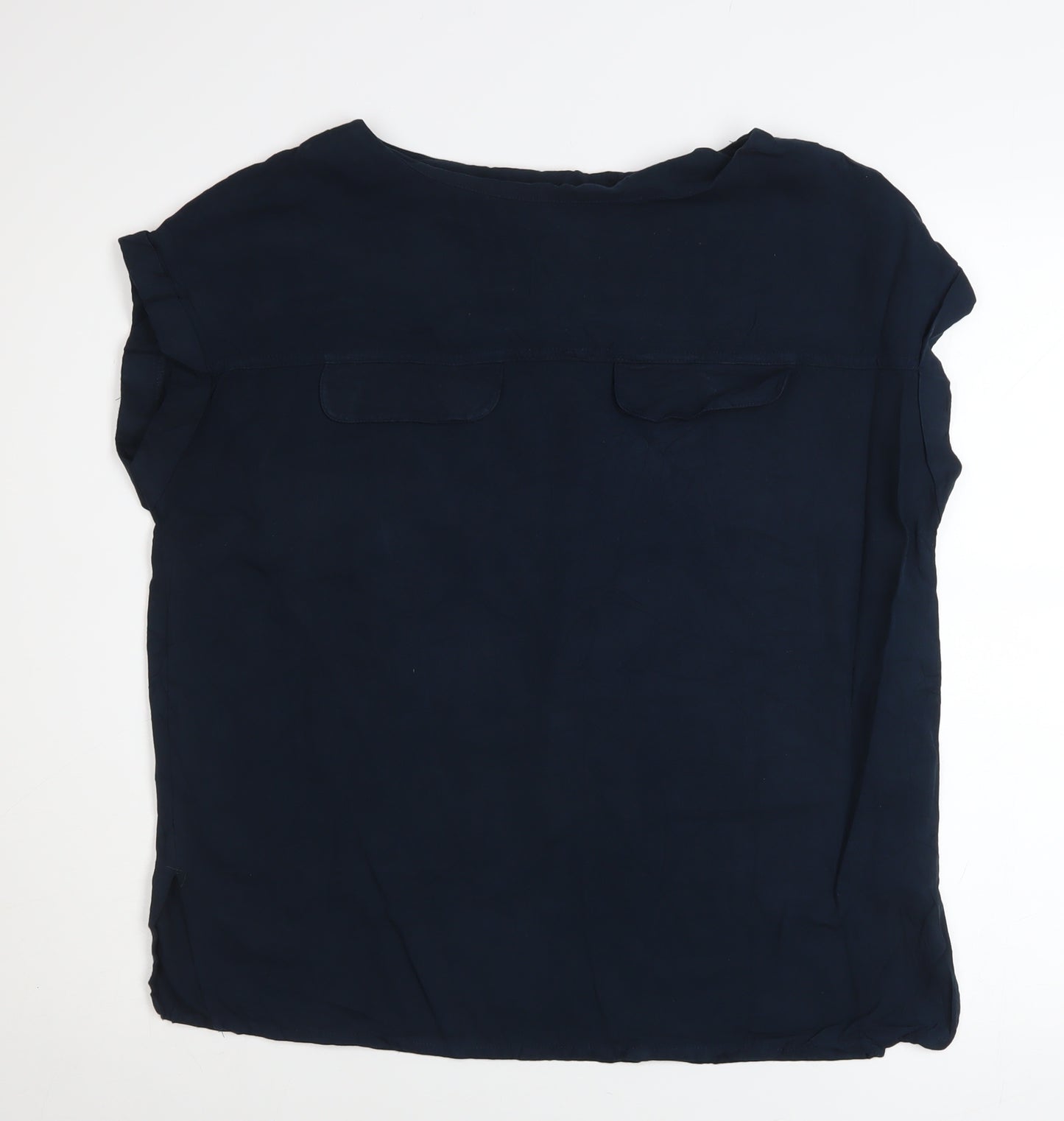 Next Women's Blue Short Sleeve Viscose Blouse Size 14