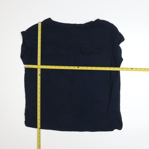 Next Women's Blue Short Sleeve Viscose Blouse Size 14