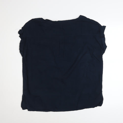 Next Women's Blue Short Sleeve Viscose Blouse Size 14