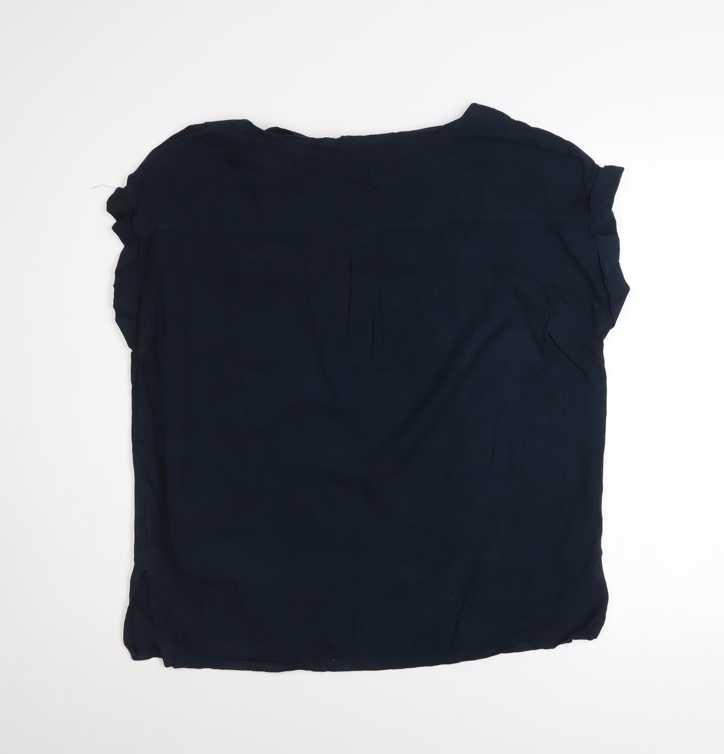 Next Women's Blue Short Sleeve Viscose Blouse Size 14