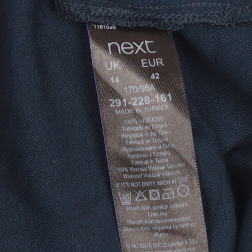 Next Women's Blue Short Sleeve Viscose Blouse Size 14