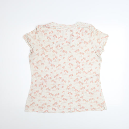 Marks and Spencer Women’s Beige Flamingo T-Shirt Size 14 Cotton