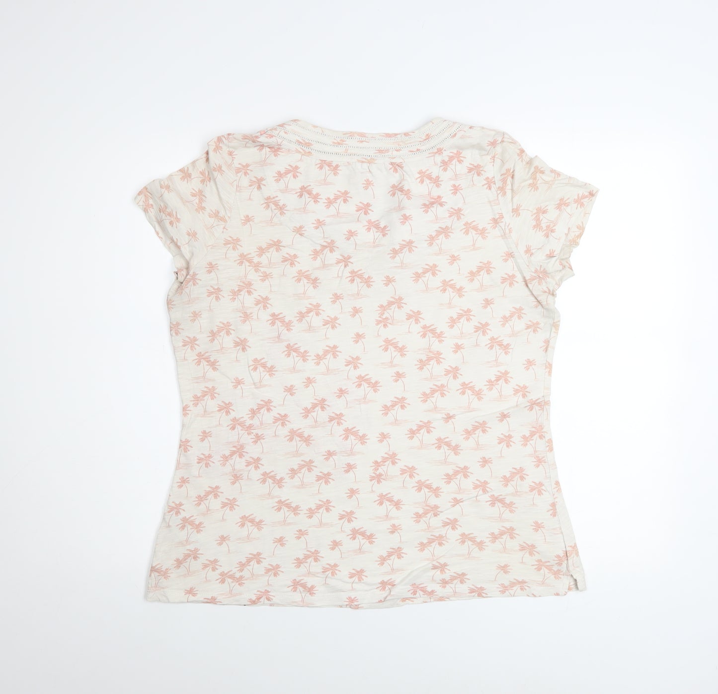Marks and Spencer Women’s Beige Flamingo T-Shirt Size 14 Cotton