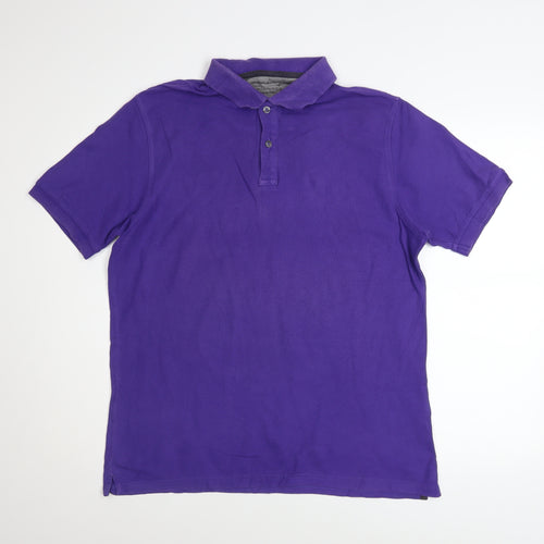 Modern Essentials Men's Purple Regular Fit Cotton Polo Shirt M