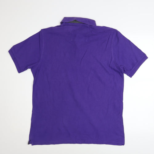 Modern Essentials Men's Purple Regular Fit Cotton Polo Shirt M