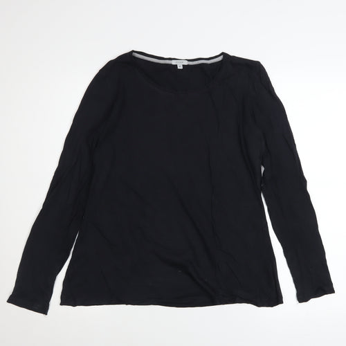 Jigsaw Women's Black Long Sleeve Modal Cotton Blouse M