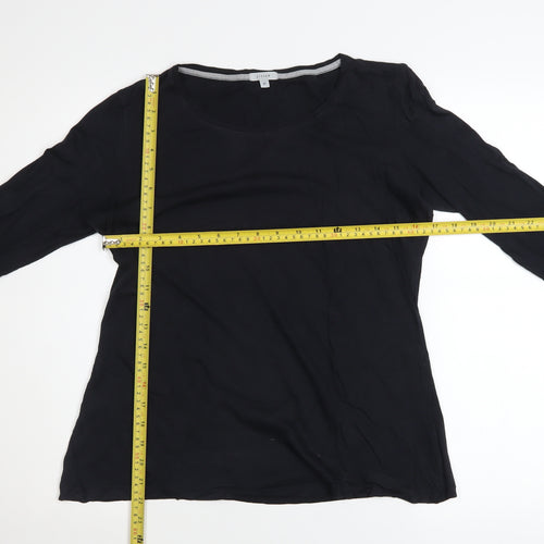 Jigsaw Women's Black Long Sleeve Modal Cotton Blouse M