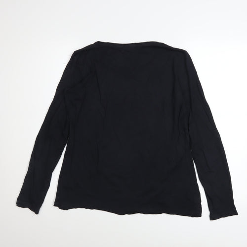 Jigsaw Women's Black Long Sleeve Modal Cotton Blouse M