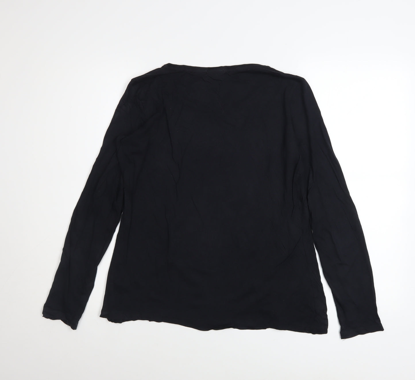 Jigsaw Women's Black Long Sleeve Modal Cotton Blouse M