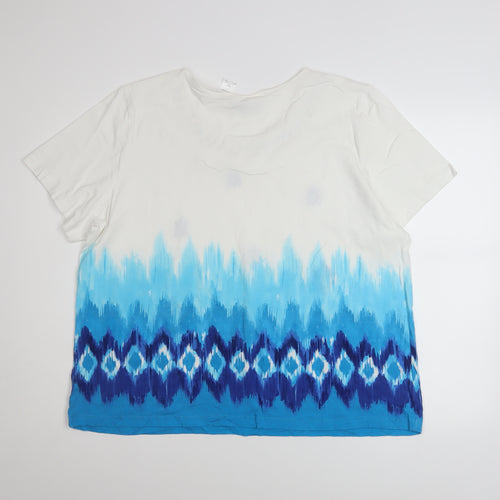 Alfred Dunner Women's Blue Embellished T-Shirt XL Short Sleeve Cotton