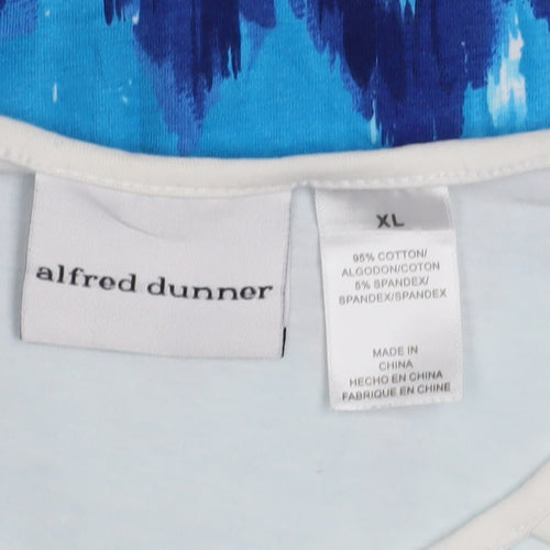 Alfred Dunner Women's Blue Embellished T-Shirt XL Short Sleeve Cotton