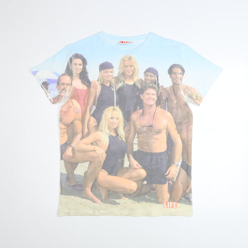 LIFE Men's Multicoloured Baywatch Graphic Crew Neck T-Shirt Size M