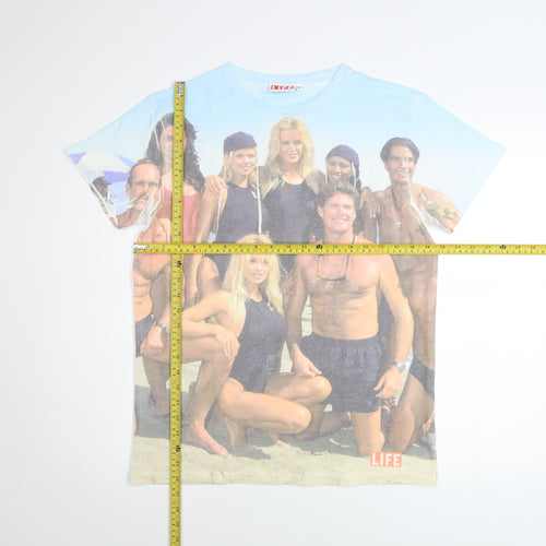 LIFE Men's Multicoloured Baywatch Graphic Crew Neck T-Shirt Size M