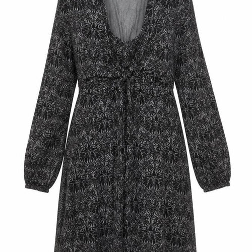 Rick Cardona Women’s Black Floral A-Line Knee Length Dress Size 12